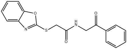 2-(1,3-benzoxazol-2-ylsulfanyl)-N-phenacylacetamide Struktur