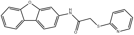 N-dibenzofuran-3-yl-2-pyridin-2-ylsulfanylacetamide Struktur