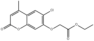 ethyl 2-(6-chloro-4-methyl-2-oxochromen-7-yl)oxyacetate Struktur