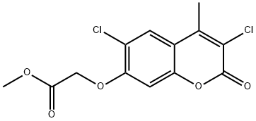 methyl 2-(3,6-dichloro-4-methyl-2-oxochromen-7-yl)oxyacetate Struktur