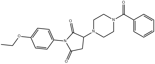 3-(4-benzoylpiperazin-1-yl)-1-(4-ethoxyphenyl)pyrrolidine-2,5-dione Struktur