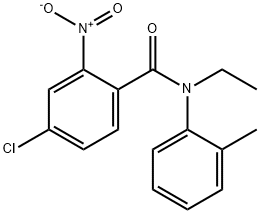 4-chloro-N-ethyl-N-(2-methylphenyl)-2-nitrobenzamide Struktur