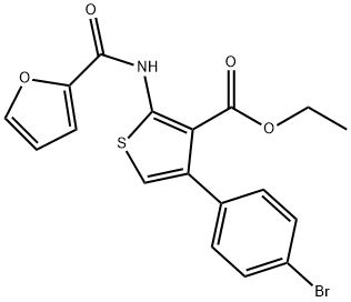 ethyl 4-(4-bromophenyl)-2-(furan-2-carbonylamino)thiophene-3-carboxylate Struktur