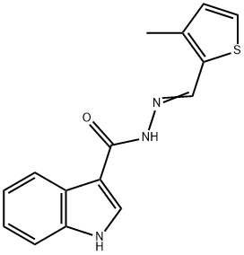 N-[(E)-(3-methylthiophen-2-yl)methylideneamino]-1H-indole-3-carboxamide Struktur