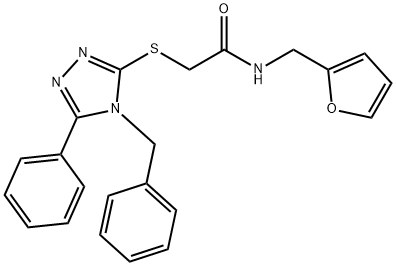 2-[(4-benzyl-5-phenyl-1,2,4-triazol-3-yl)sulfanyl]-N-(furan-2-ylmethyl)acetamide Struktur