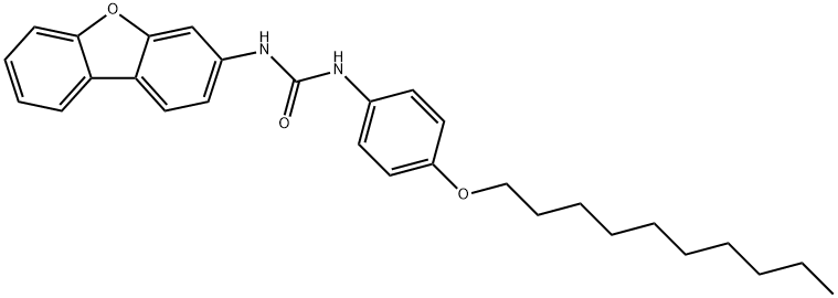 1-(4-decoxyphenyl)-3-dibenzofuran-3-ylurea Struktur