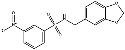 N-(1,3-benzodioxol-5-ylmethyl)-3-nitrobenzenesulfonamide Struktur