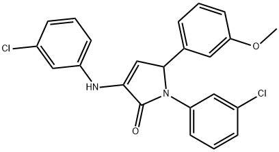 4-(3-chloroanilino)-1-(3-chlorophenyl)-2-(3-methoxyphenyl)-2H-pyrrol-5-one Struktur