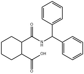 2-(benzhydrylcarbamoyl)cyclohexane-1-carboxylic acid Struktur