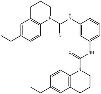 6-ethyl-N-[3-[(6-ethyl-3,4-dihydro-2H-quinoline-1-carbonyl)amino]phenyl]-3,4-dihydro-2H-quinoline-1-carboxamide Struktur