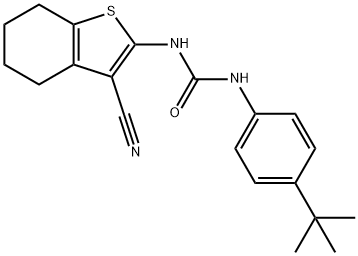 1-(4-tert-butylphenyl)-3-(3-cyano-4,5,6,7-tetrahydro-1-benzothiophen-2-yl)urea Struktur