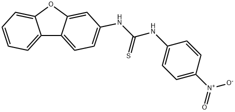 1-dibenzofuran-3-yl-3-(4-nitrophenyl)thiourea Struktur