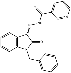 N-[(Z)-(1-benzyl-2-oxoindol-3-ylidene)amino]pyridine-3-carboxamide Struktur