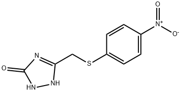 5-[(4-nitrophenyl)sulfanylmethyl]-1,2-dihydro-1,2,4-triazol-3-one Struktur