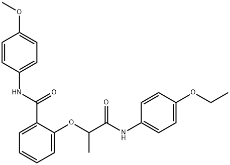 2-[1-(4-ethoxyanilino)-1-oxopropan-2-yl]oxy-N-(4-methoxyphenyl)benzamide Struktur