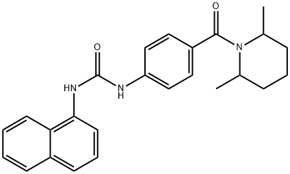 1-[4-(2,6-dimethylpiperidine-1-carbonyl)phenyl]-3-naphthalen-1-ylurea Struktur