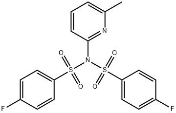 4-fluoro-N-(4-fluorophenyl)sulfonyl-N-(6-methylpyridin-2-yl)benzenesulfonamide Struktur