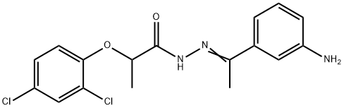 N-[(E)-1-(3-aminophenyl)ethylideneamino]-2-(2,4-dichlorophenoxy)propanamide Struktur