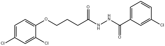 3-chloro-N'-[4-(2,4-dichlorophenoxy)butanoyl]benzohydrazide Struktur