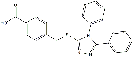 4-[(4,5-diphenyl-1,2,4-triazol-3-yl)sulfanylmethyl]benzoic acid Struktur