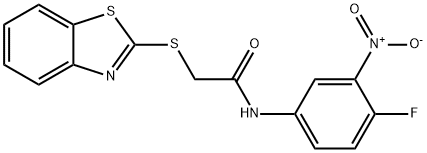 2-(1,3-benzothiazol-2-ylsulfanyl)-N-(4-fluoro-3-nitrophenyl)acetamide Struktur