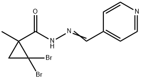 2,2-dibromo-1-methyl-N-[(E)-pyridin-4-ylmethylideneamino]cyclopropane-1-carboxamide Struktur