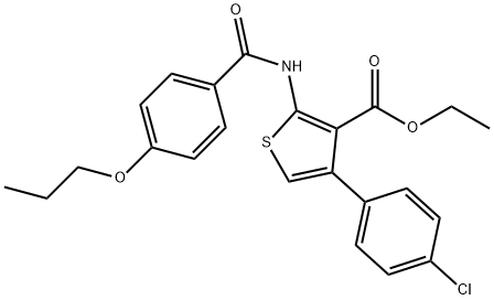 ethyl 4-(4-chlorophenyl)-2-[(4-propoxybenzoyl)amino]thiophene-3-carboxylate Struktur