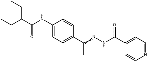 N-[(Z)-1-[4-(2-ethylbutanoylamino)phenyl]ethylideneamino]pyridine-4-carboxamide Struktur