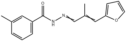 N-[(E)-[(E)-3-(furan-2-yl)-2-methylprop-2-enylidene]amino]-3-methylbenzamide Struktur