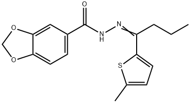 N-[(E)-1-(5-methylthiophen-2-yl)butylideneamino]-1,3-benzodioxole-5-carboxamide Struktur