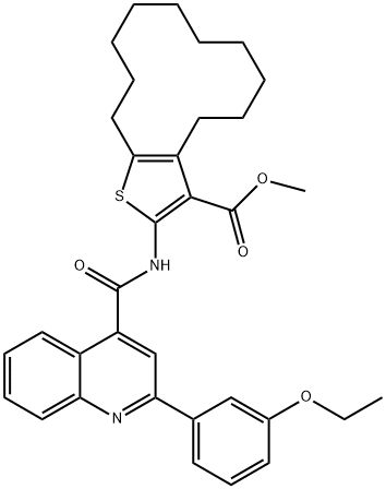 methyl 2-[[2-(3-ethoxyphenyl)quinoline-4-carbonyl]amino]-4,5,6,7,8,9,10,11,12,13-decahydrocyclododeca[b]thiophene-3-carboxylate Struktur