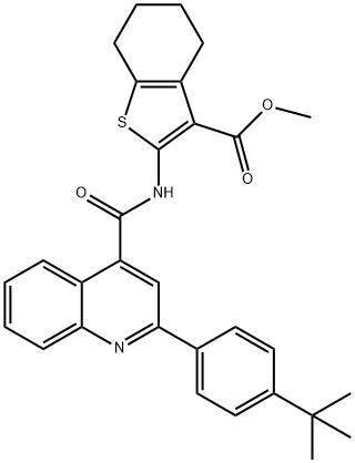 methyl 2-[[2-(4-tert-butylphenyl)quinoline-4-carbonyl]amino]-4,5,6,7-tetrahydro-1-benzothiophene-3-carboxylate Struktur