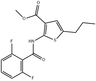 methyl 2-[(2,6-difluorobenzoyl)amino]-5-propylthiophene-3-carboxylate Struktur