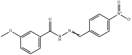 3-methoxy-N-[(E)-(4-nitrophenyl)methylideneamino]benzamide Struktur