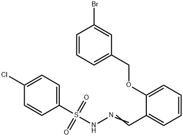 N-[(E)-[2-[(3-bromophenyl)methoxy]phenyl]methylideneamino]-4-chlorobenzenesulfonamide Struktur