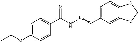 N-[(E)-1,3-benzodioxol-5-ylmethylideneamino]-4-ethoxybenzamide Struktur