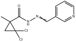 2,2-dichloro-1-methyl-N-[(E)-pyridin-3-ylmethylideneamino]cyclopropane-1-carboxamide Struktur