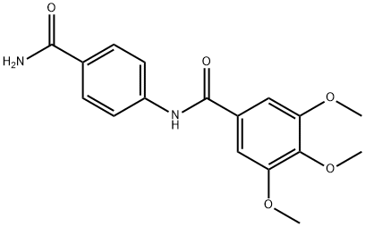 N-(4-carbamoylphenyl)-3,4,5-trimethoxybenzamide Struktur