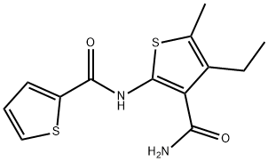 4-ethyl-5-methyl-2-(thiophene-2-carbonylamino)thiophene-3-carboxamide Struktur