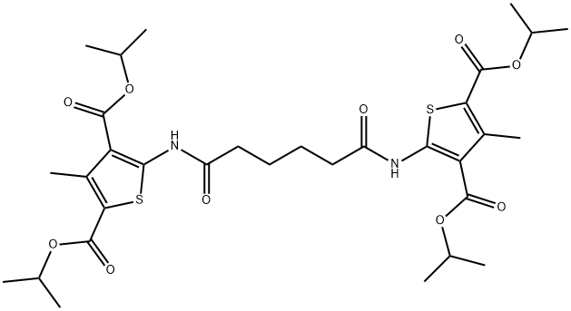 dipropan-2-yl 3-methyl-5-[[6-[[4-methyl-3,5-bis(propan-2-yloxycarbonyl)thiophen-2-yl]amino]-6-oxohexanoyl]amino]thiophene-2,4-dicarboxylate Struktur