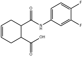 6-[(3,4-difluorophenyl)carbamoyl]cyclohex-3-ene-1-carboxylic acid Struktur