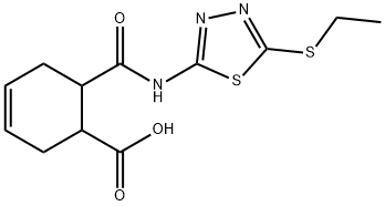 6-[(5-ethylsulfanyl-1,3,4-thiadiazol-2-yl)carbamoyl]cyclohex-3-ene-1-carboxylic acid Struktur