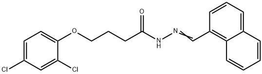 4-(2,4-dichlorophenoxy)-N-[(E)-naphthalen-1-ylmethylideneamino]butanamide Struktur