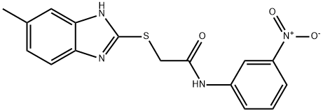 2-[(6-methyl-1H-benzimidazol-2-yl)sulfanyl]-N-(3-nitrophenyl)acetamide Struktur