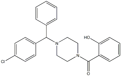 [4-[(4-chlorophenyl)-phenylmethyl]piperazin-1-yl]-(2-hydroxyphenyl)methanone Structure