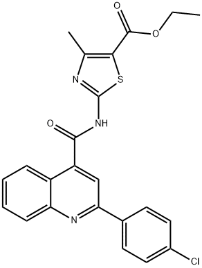 ethyl 2-[[2-(4-chlorophenyl)quinoline-4-carbonyl]amino]-4-methyl-1,3-thiazole-5-carboxylate Struktur