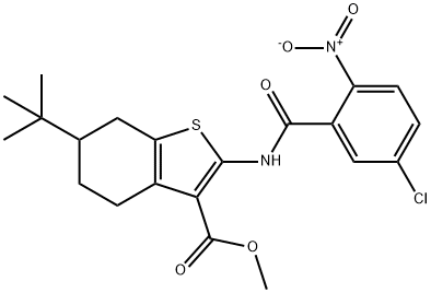 methyl 6-tert-butyl-2-[(5-chloro-2-nitrobenzoyl)amino]-4,5,6,7-tetrahydro-1-benzothiophene-3-carboxylate Struktur