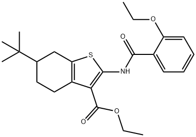 ethyl 6-tert-butyl-2-[(2-ethoxybenzoyl)amino]-4,5,6,7-tetrahydro-1-benzothiophene-3-carboxylate Struktur