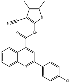 2-(4-chlorophenyl)-N-(3-cyano-4,5-dimethylthiophen-2-yl)quinoline-4-carboxamide Struktur