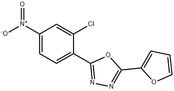 2-(2-chloro-4-nitrophenyl)-5-(furan-2-yl)-1,3,4-oxadiazole Struktur